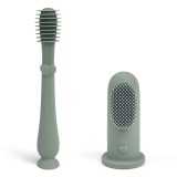 Set periuta de dinti si degetar NippleBaby, pentru igiena dentara sau masarea gingiilor inflamate pentru nou nascuti, bebelusi si copii, curatare dint