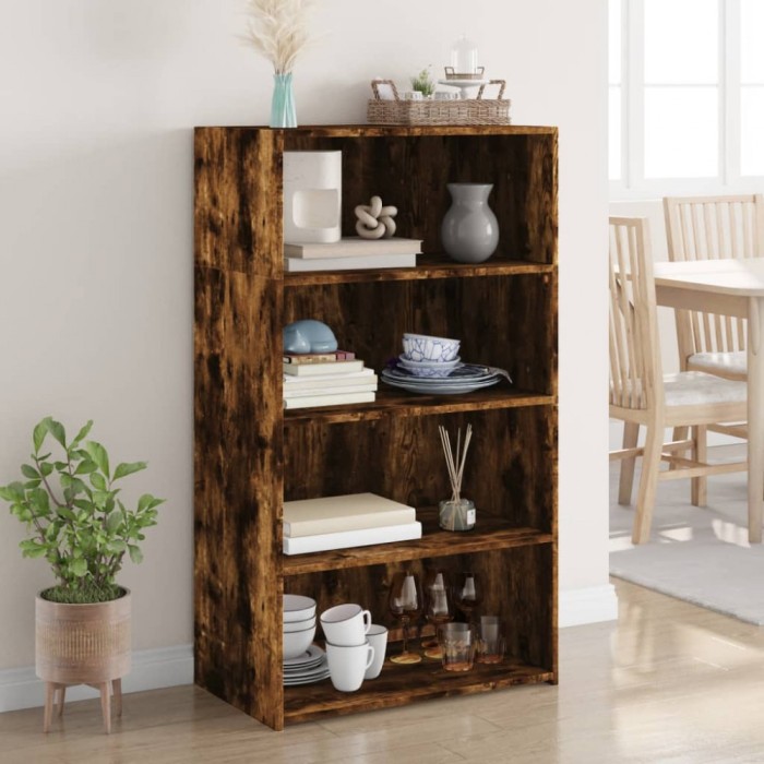 Gossi dulap inalt, stejar fumuriu, 70x41x124 cm, lemn prelucrat