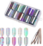 Set de 12 autocolante pentru unghii AirSMall, PVC, multicolor