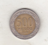 Bnk mnd Chile 500 pesos 2008 bimetal, America Centrala si de Sud
