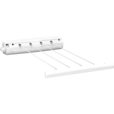 Uscator de rufe de perete Vileda Rewind 3, plastic, capacitate de uscare 16m, alb