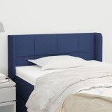 VidaXL Tăblie de pat cu aripioare albastru 83x16x78/88 cm textil