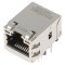 Conector RJ45 ecranat cu LED, aurit