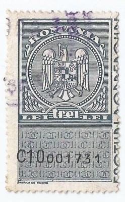 *Romania, lot 1109 cu 1 timbru fiscal comercial, 1933, oblit. foto