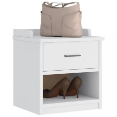 vidaXL Bancă pentru hol &bdquo;SANDNES&rdquo; albă 45x40x50 cm, lemn masiv de pin