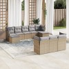 Gossi set canapele de gradina cu perne, 10 piese, bej, poliratan