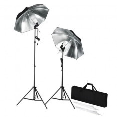 Studio portabil de lumini stroboscopice cu tripoduri ?i umbrele foto