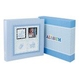 Album foto baby stories, personalizabil, 200 foto 10x15 cm, slip-in, notes culoare albastru MultiMark GlobalProd, ProCart