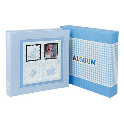 Album foto baby stories, personalizabil, 200 foto 10x15 cm, slip-in, notes culoare albastru MultiMark GlobalProd foto