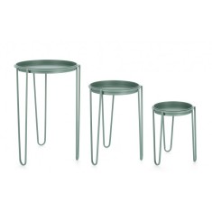 Set 3 suporturi flori otel verde Madelyn 23.5x30 cm, 28.5x40 cm, 33.5x50 cm