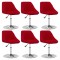 vidaXL Scaune de sufragerie pivotante 6 buc, roșu vin, catifea 3088775