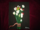 Cumpara ieftin TABLOU PE PANZA NOU 30X40 CM BUCHET DE FLORI PRET NEGOCIABIL