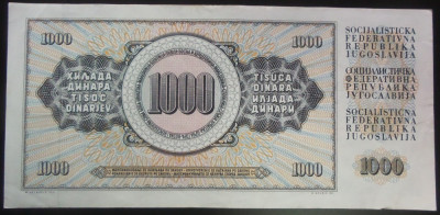 Bancnota 1000 DINARI - RSF YUGOSLAVIA, anul 1981 *cod 383 - XF foto