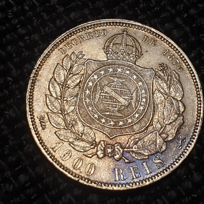 Brazilia 1000 reis 1888 argint Pedro II