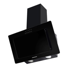Hota incorporabila decorativa Heinne, 59.5 x 28.5 x 30.5 cm, 364.9 m3/h, 1 motor, iluminare LED, 3 viteze, filtru lavabil, sticla, Negru