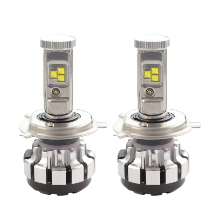 Set 2 LED-uri Auto Techstar&reg; T1S, H4, 40w, 8000 Lumeni, 6500K, AUTO, 12-24 Volti, CREE, Canbus, Radiator Aluminiu