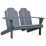 Scaun Adirondack dublu, gri, lemn