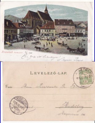 Brasov - Piata -clasica, animata, rara foto