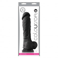 Dildo Colour Soft silicon - 20 cm negru