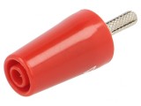 Adaptor Banană 4mm 32A Roșu Nichelat 42mm Alamă