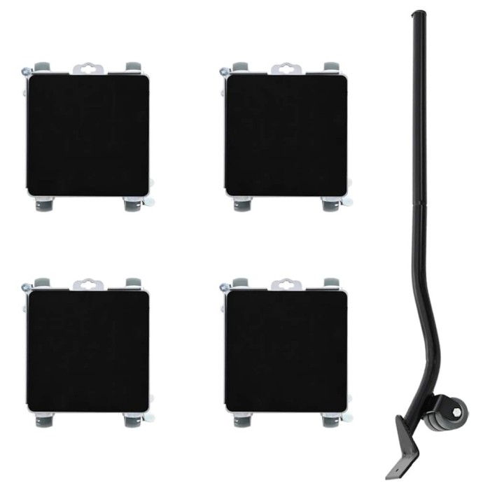 vidaXL Role pentru mobilă, 4 buc., cu dispozitiv de ridicare, 17,5x16x7,5 cm, oțel, 1600 kg