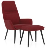 Cumpara ieftin Scaun de relaxare cu taburet, rosu vin, textil