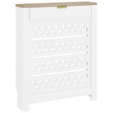 HOMCOM Mască Calorifer Albă PAL/MDF Model Cruce cu Compartiment Rabatabil pentru Living/Hol/Birou