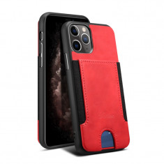 Husa Piele - TPU OEM H10 Anti-alunecare cu suport carduri pentru Apple iPhone 11 Pro Max, Rosie