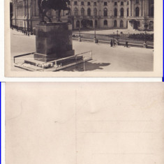 Bucuresti -Palatul Regal-Statuia Carol I -rara