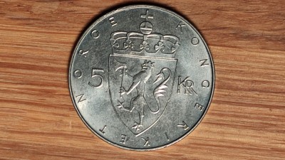 Norvegia - moneda comemorativa de colectie - 5 kroner 1975 aUNC impecabila ! foto
