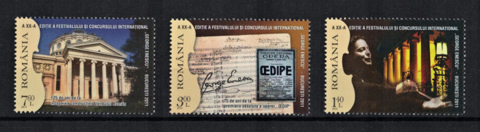 ROMANIA 2011 - Festivalul &quot;George Enescu&quot; / serie completa MNH