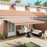 vidaXL Marchiză retractabilă automată cu dungi LED multicolore 500x300 cm