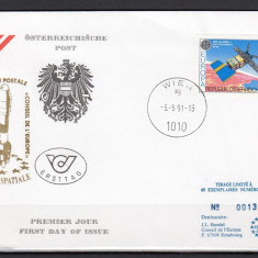 Austria 1991 - FDC SPECIAL AUR - EUROPA SPATIALA - Tiraj 60 ex. numerotate