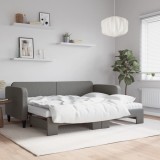 VidaXL Pat de zi cu extensie și saltele, gri &icirc;nchis, 80x200 cm, textil