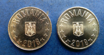Lot x 2 bucati - Moneda 50 Bani 2018 UNC + 50 Bani 2019 UNC foto