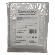 Set 25 pungi vidat gofrate, 150x200 mm grosime 85 microni, transparente