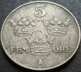 Cumpara ieftin Moneda istorica 5 ORE - SUEDIA, anul 1947 *cod 3014 = excelenta, Europa, Fier