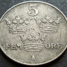 Moneda istorica 5 ORE - SUEDIA, anul 1947 *cod 3014 = excelenta