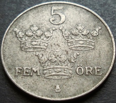 Moneda istorica 5 ORE - SUEDIA, anul 1947 *cod 3014 = excelenta foto