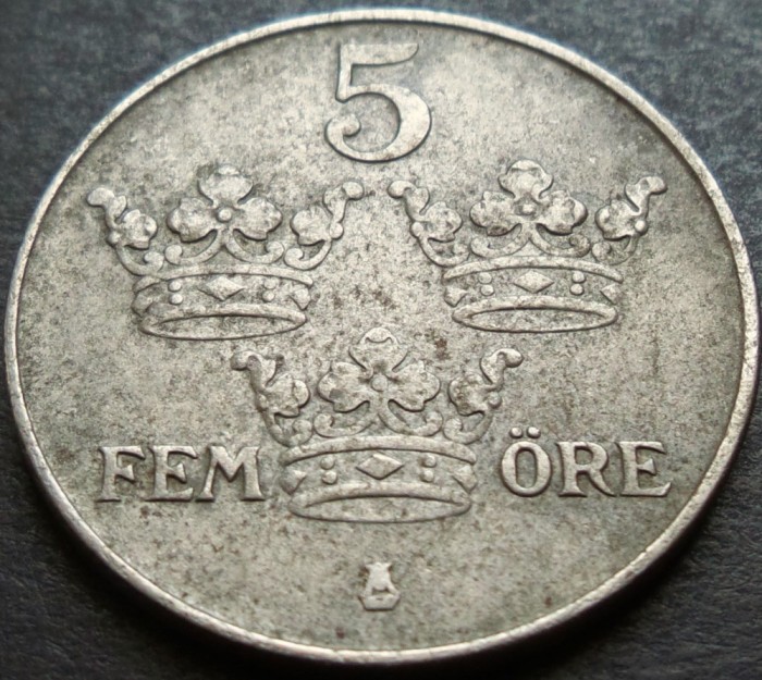 Moneda istorica 5 ORE - SUEDIA, anul 1947 *cod 3014 = excelenta