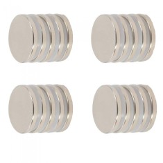 Set 20 magneti foarte puternici, gri, disc, simplu, 25 mm X 4 mm