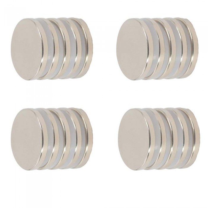 Set 20 magneti foarte puternici, gri, disc, simplu, 25 mm X 4 mm