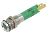Lampă LED super plată verde 12VDC &Oslash;8mm IP40 8mcd