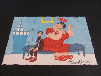 Carte Poștală Umoristică 1958 Franța &amp;ndash; &amp;quot;Printemps&amp;quot;, Ilustrație Dubout foto