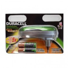 Mini incarcator Duracell, inclusiv 2 x baterii AA 2000mAh Culoare Verde foto