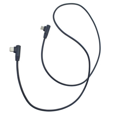 Cablu USB tip C tata la USB tip C tata, in unghi de 90 grade la ambele capete, 100 cm, Revolution 112, interfata USB 2.0, carcasa aluminiu, negru foto