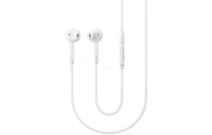 Casti in ear EO-EG920BWE, stereo pentru Samsung S6/S6 Edge/S7/S7 Edge, Jack, Microfon, Albe