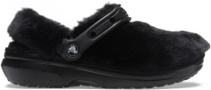 Saboți Crocs Classic Fur Sure Negru - Black