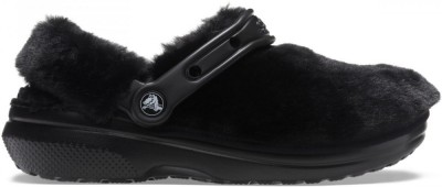 Saboți Crocs Classic Fur Sure Negru - Black foto