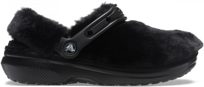 Saboți Crocs Classic Fur Sure Negru - Black